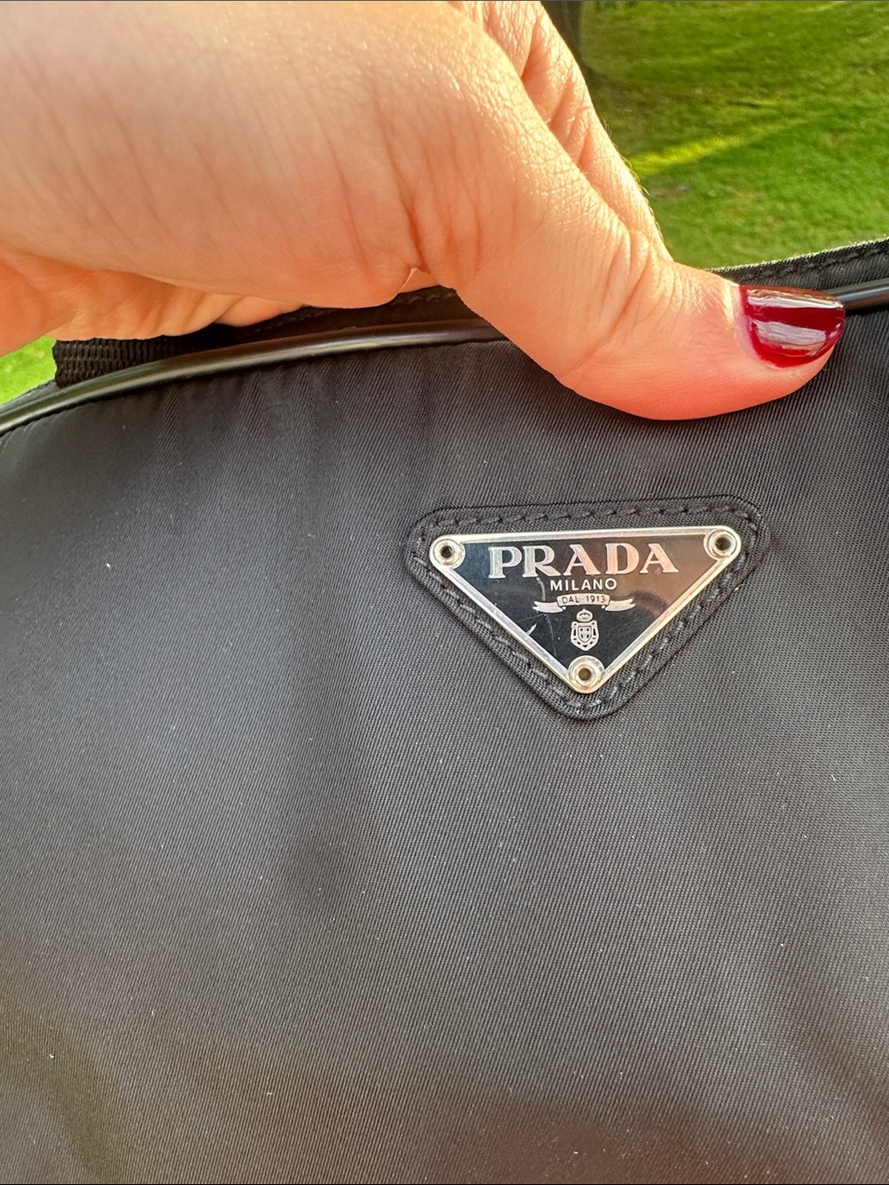 PRADA Tessuto Nylon Black Business Tote Bag Authentic with Silver Hardware - Picture 3 of 16